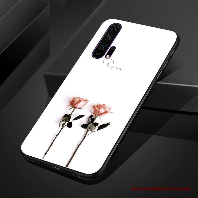 Hülle Honor 20 Pro Weiche Rose Blumen, Case Honor 20 Pro Taschen Kunst Glas