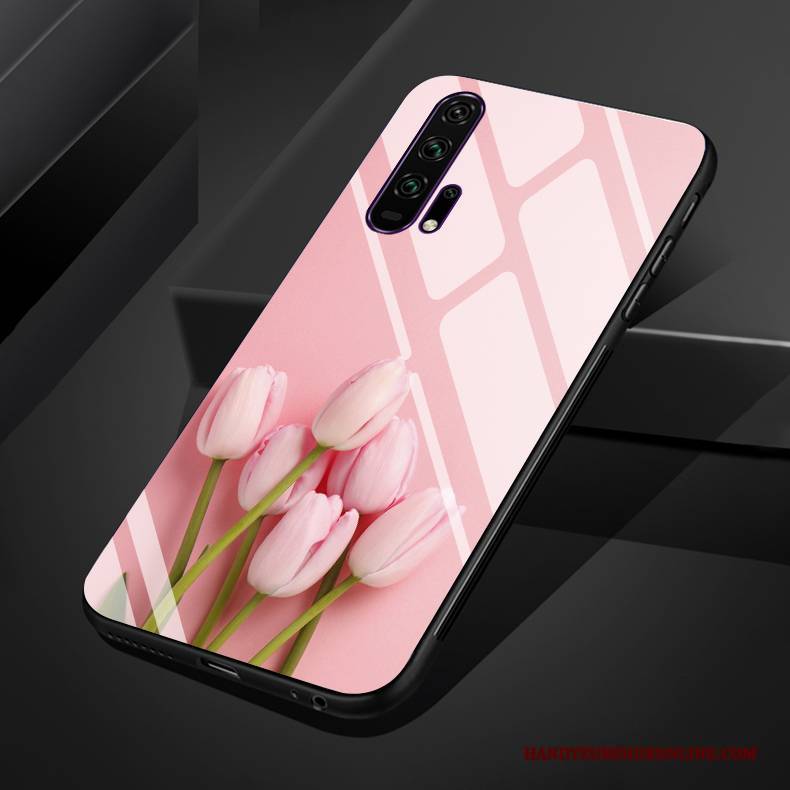 Hülle Honor 20 Pro Weiche Rose Blumen, Case Honor 20 Pro Taschen Kunst Glas