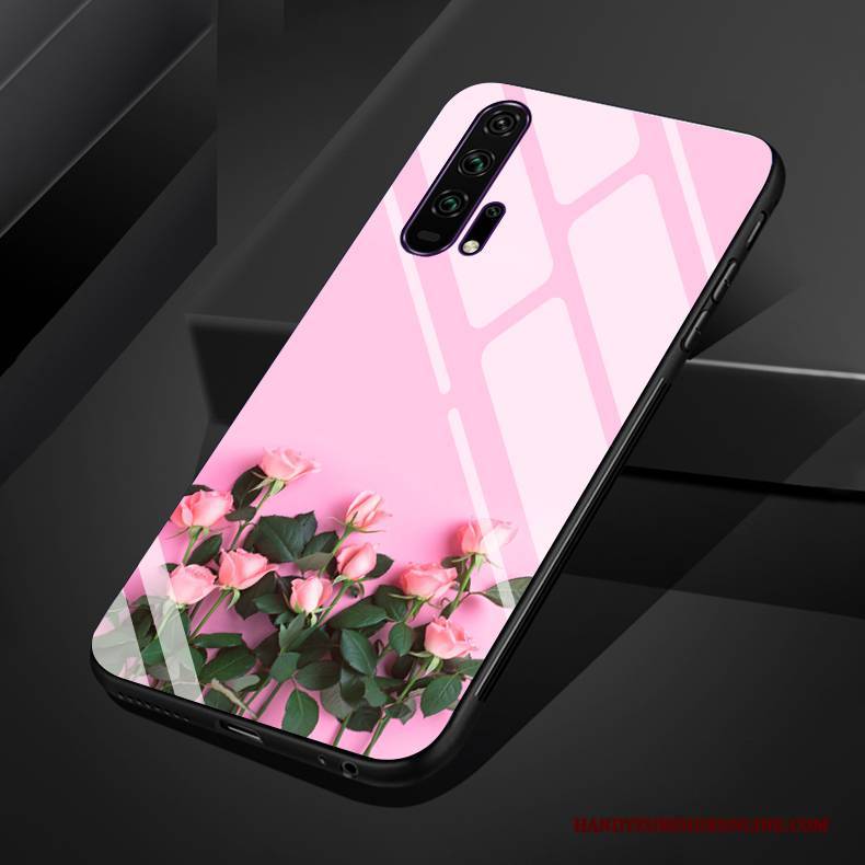 Hülle Honor 20 Pro Weiche Rose Blumen, Case Honor 20 Pro Taschen Kunst Glas