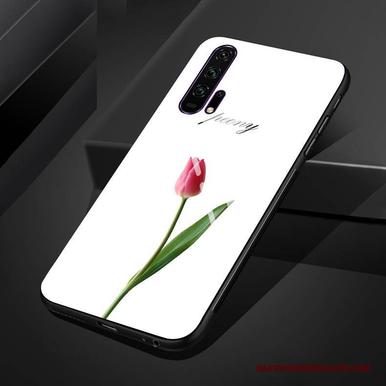 Hülle Honor 20 Pro Weiche Rose Blumen, Case Honor 20 Pro Taschen Kunst Glas