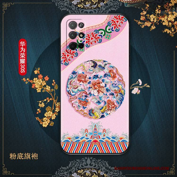 Hülle Honor 30s Kreativ Chinesische Art Neu, Case Honor 30s Weiche Anti-sturz Blau