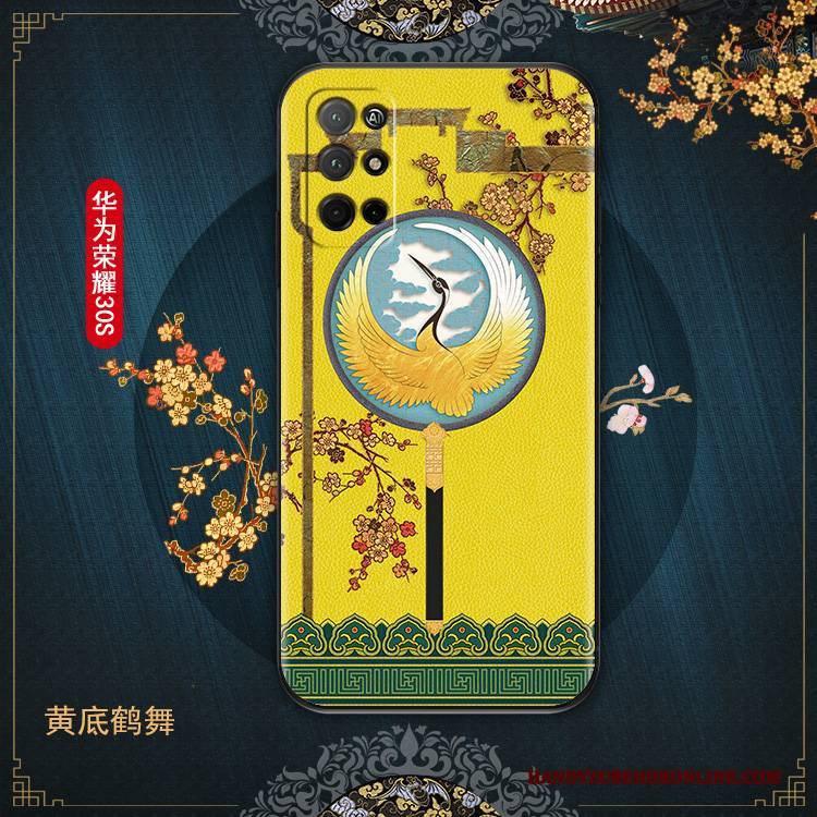 Hülle Honor 30s Kreativ Chinesische Art Neu, Case Honor 30s Weiche Anti-sturz Blau