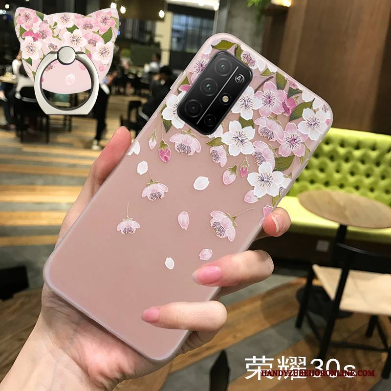 Hülle Honor 30s Silikon Anti-sturz Transparent, Case Honor 30s Taschen Persönlichkeit Sakura