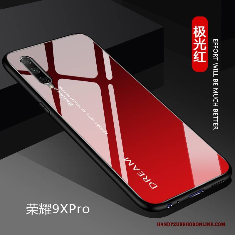 Hülle Honor 9x Pro Kreativ Einfarbig Persönlichkeit, Case Honor 9x Pro Weiche Netto Rot Handyhüllen