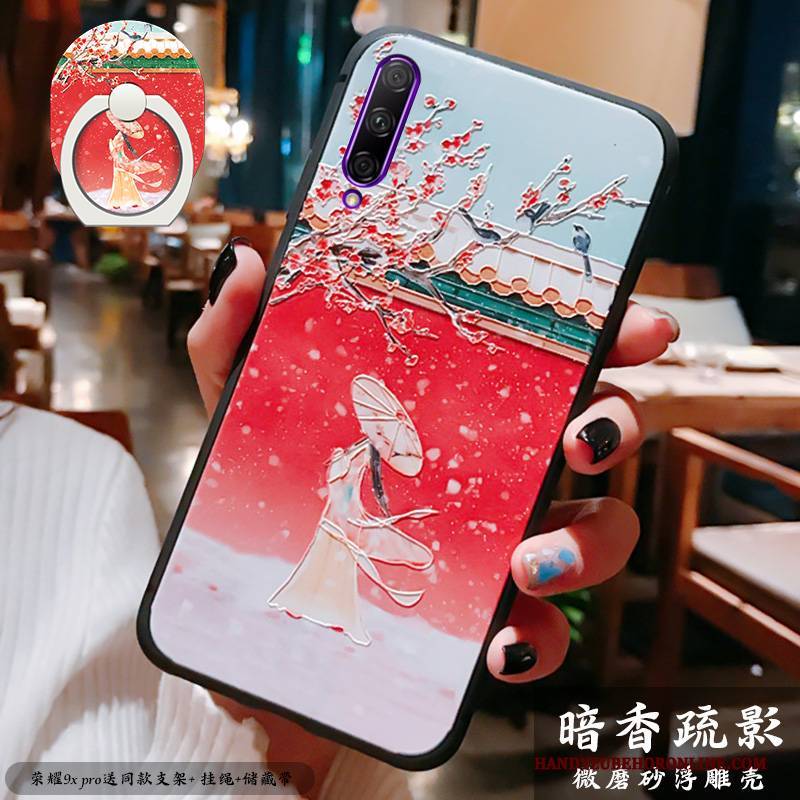 Hülle Honor 9x Pro Silikon Anti-sturz Chinesische Art, Case Honor 9x Pro Prägung Schlank Handyhüllen