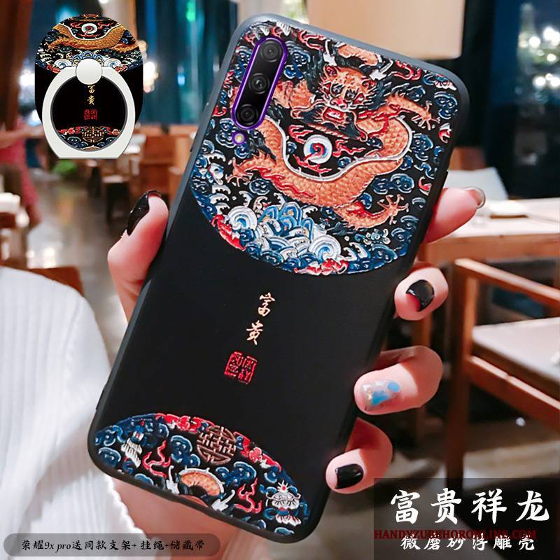 Hülle Honor 9x Pro Silikon Anti-sturz Chinesische Art, Case Honor 9x Pro Prägung Schlank Handyhüllen