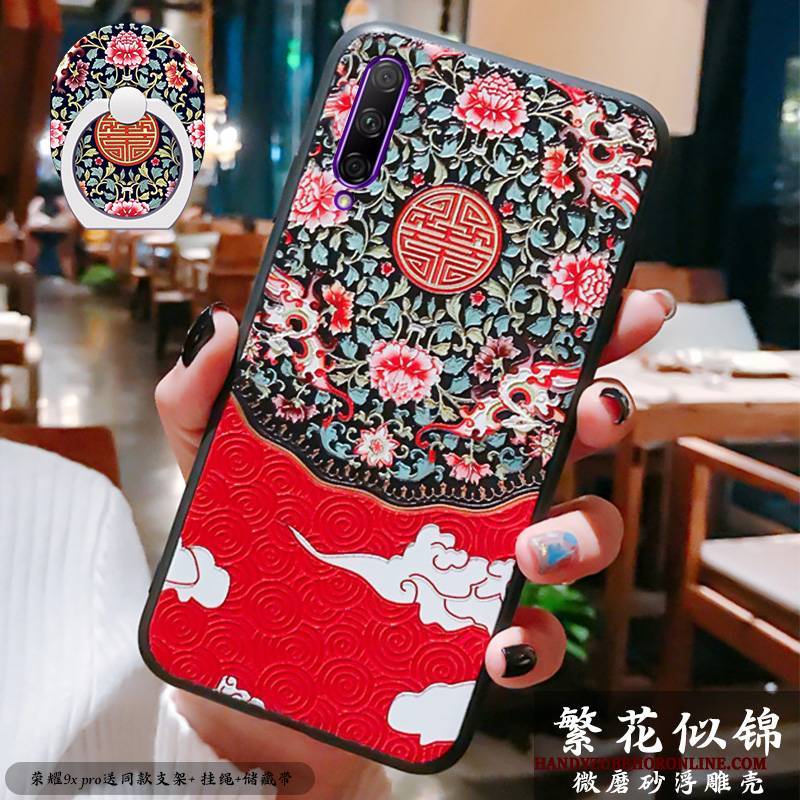 Hülle Honor 9x Pro Silikon Anti-sturz Chinesische Art, Case Honor 9x Pro Prägung Schlank Handyhüllen