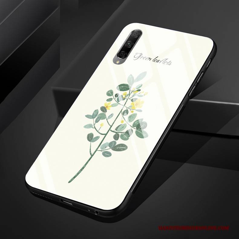 Hülle Honor 9x Pro Silikon Licht Blätter, Case Honor 9x Pro Blumen Glas