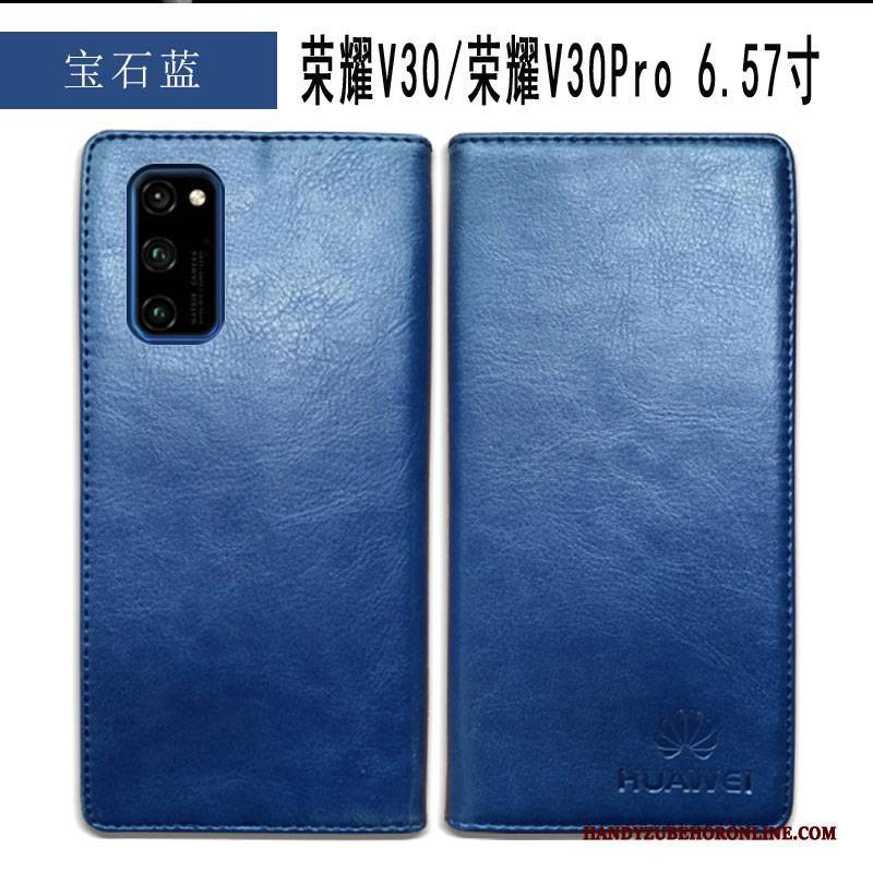 Hülle Honor View30 Pro Taschen Neu Kuh, Case Honor View30 Pro Lederhülle Business Anti-sturz