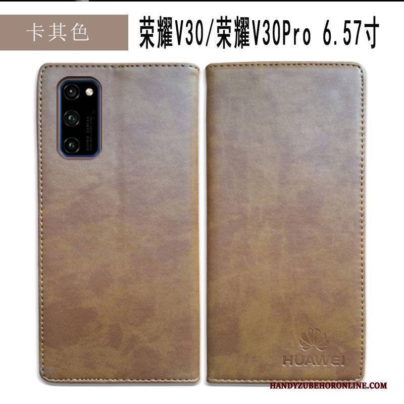 Hülle Honor View30 Pro Taschen Neu Kuh, Case Honor View30 Pro Lederhülle Business Anti-sturz