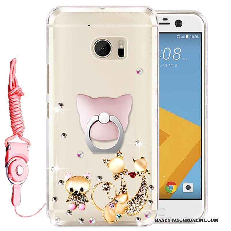 Hülle Htc Desire 10 Lifestyle Strass Gold Handyhüllen, Case Htc Desire 10 Lifestyle Schutz