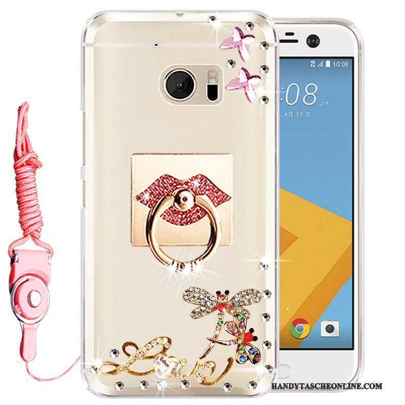 Hülle Htc Desire 10 Lifestyle Strass Gold Handyhüllen, Case Htc Desire 10 Lifestyle Schutz