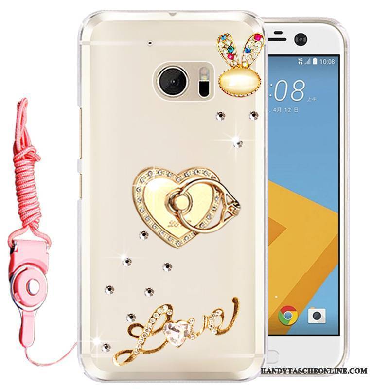 Hülle Htc Desire 10 Lifestyle Strass Gold Handyhüllen, Case Htc Desire 10 Lifestyle Schutz