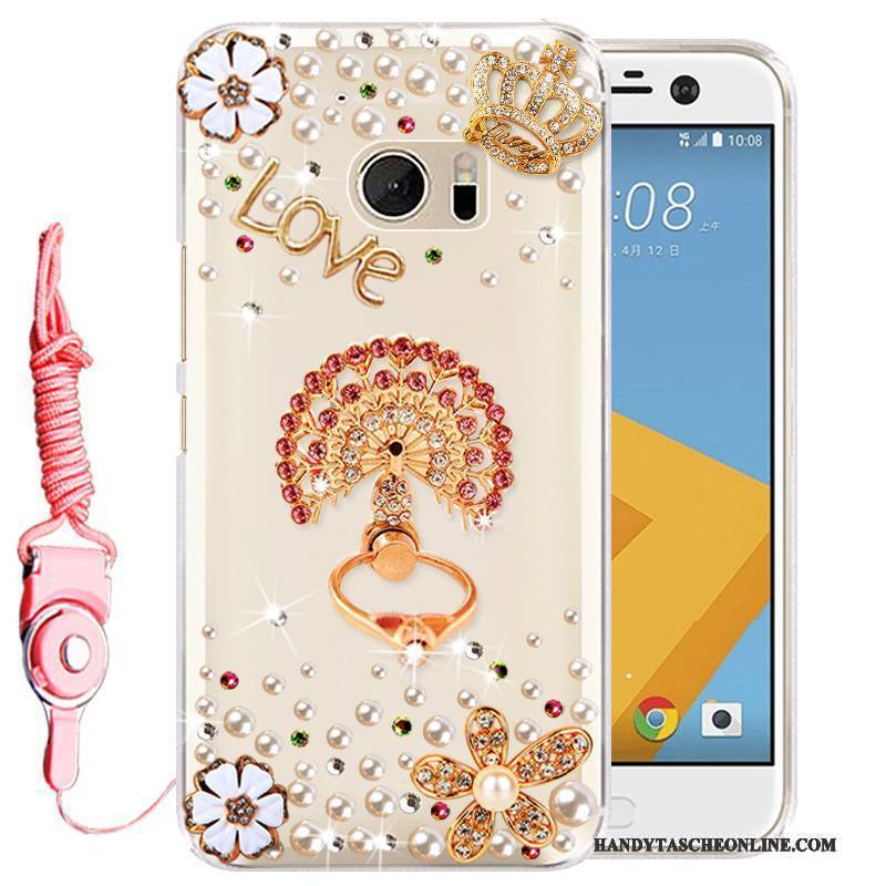 Hülle Htc Desire 10 Lifestyle Strass Gold Handyhüllen, Case Htc Desire 10 Lifestyle Schutz