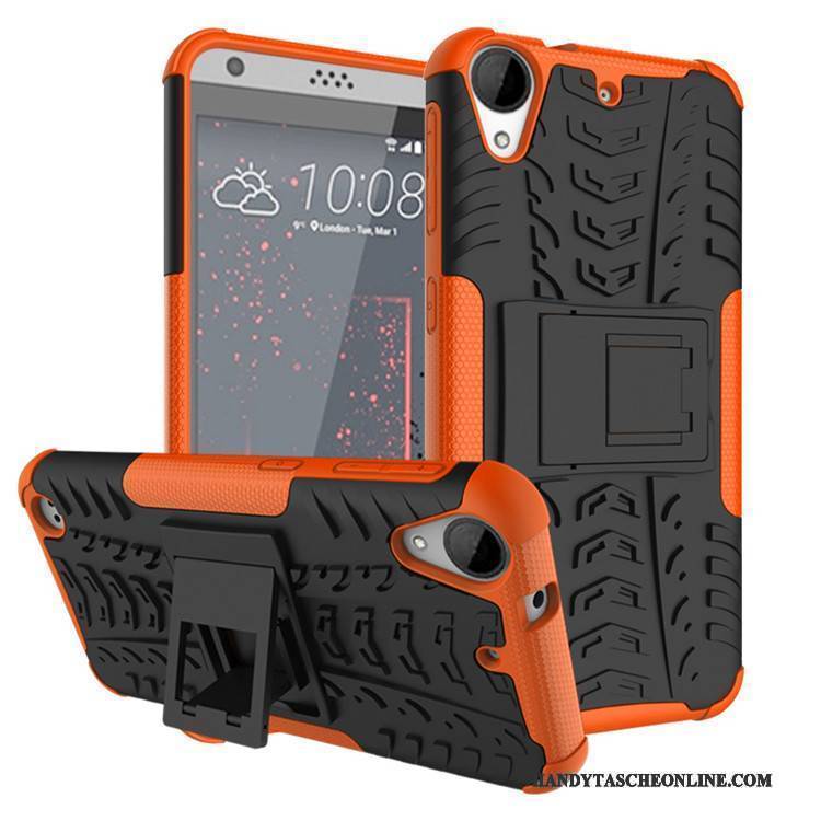 Hülle Htc Desire 530 Halterung Muster Orange, Case Htc Desire 530 Silikon Handyhüllen Rutschfest