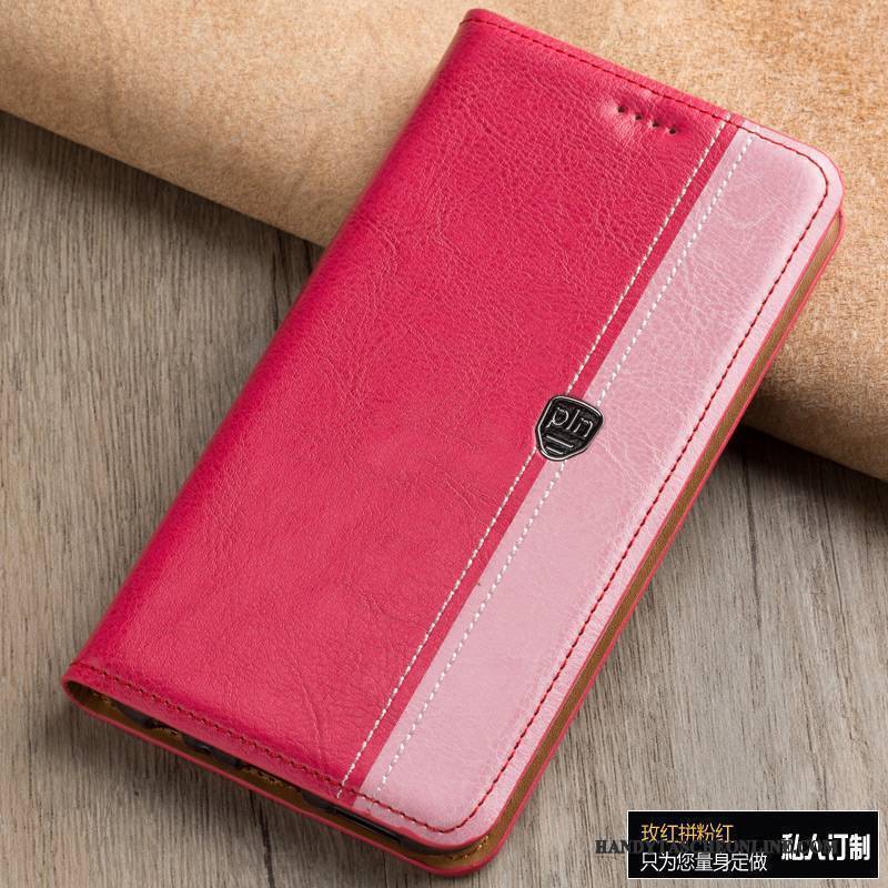 Hülle Htc Desire 530 Leder Handyhüllen Rot, Case Htc Desire 530 Lederhülle Anti-sturz