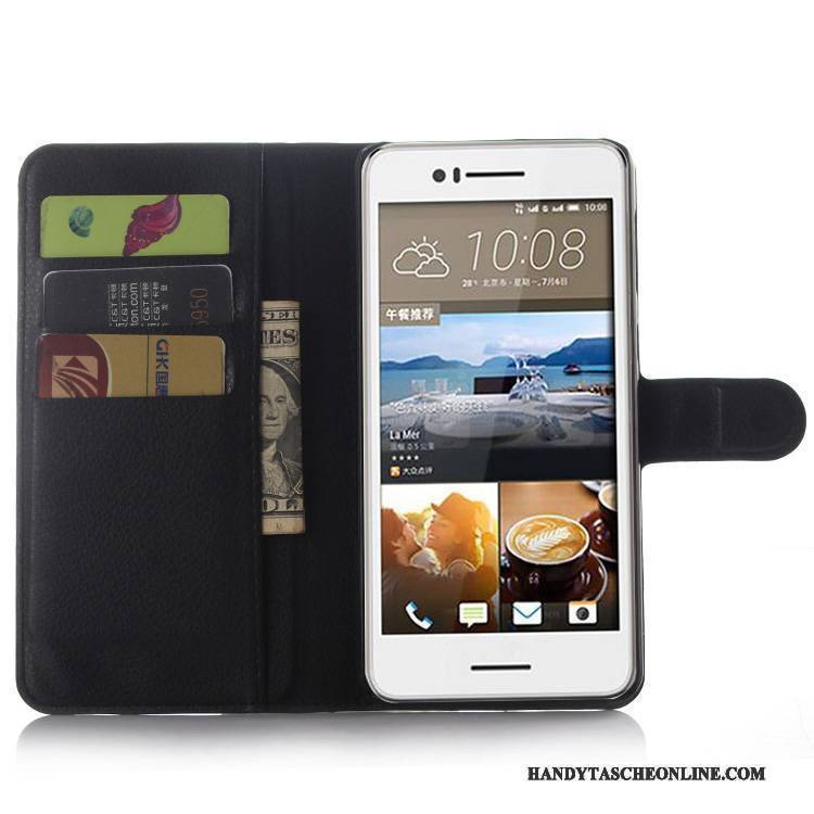 Hülle Htc Desire 728 Lederhülle Schwarz Anti-sturz, Case Htc Desire 728 Schutz Handyhüllen