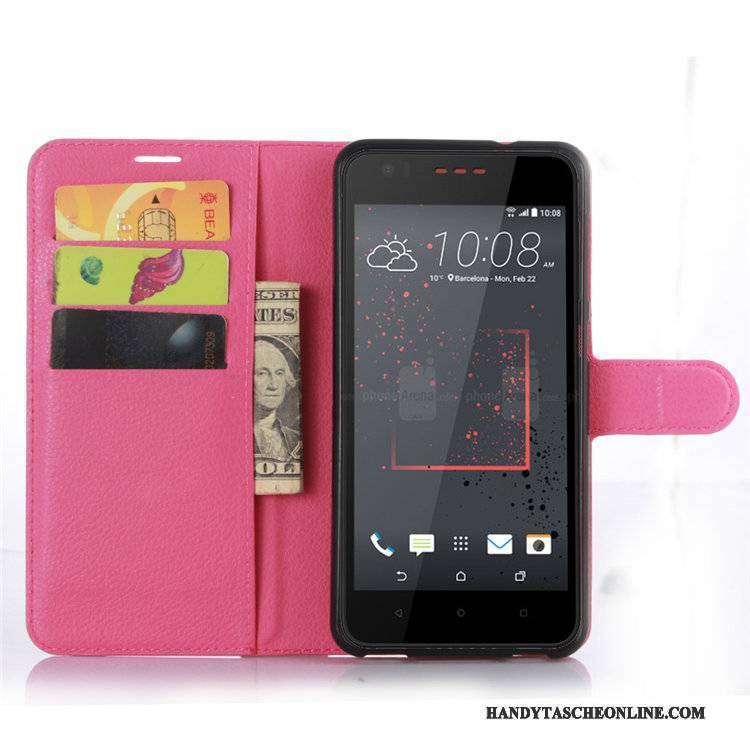 Hülle Htc Desire 825 Geldbörse Rot Handyhüllen, Case Htc Desire 825 Schutz Karte