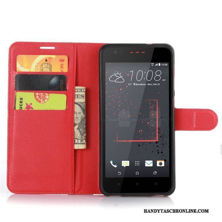 Hülle Htc Desire 825 Geldbörse Rot Handyhüllen, Case Htc Desire 825 Schutz Karte