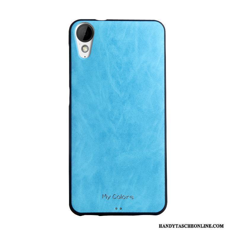 Hülle Htc Desire 825 Lederhülle Blau Business, Case Htc Desire 825 Weiche Handyhüllen