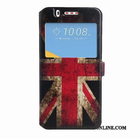 Hülle Htc Desire 825 Schutz Windows Trend, Case Htc Desire 825 Lederhülle Handyhüllen Schwarz