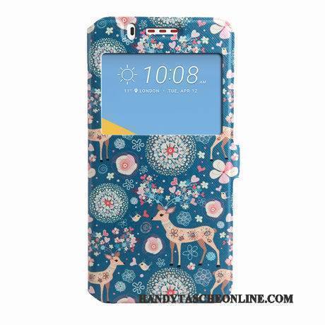 Hülle Htc Desire 825 Schutz Windows Trend, Case Htc Desire 825 Lederhülle Handyhüllen Schwarz