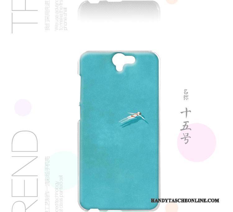 Hülle Htc One A9 Taschen Blau Handyhüllen, Case Htc One A9 Schutz Lustig Trend