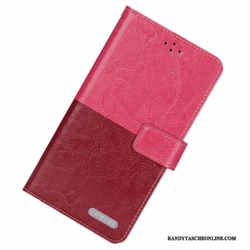 Hülle Htc One M7 Lederhülle Anti-sturz Einfach, Case Htc One M7 Schutz Handyhüllen Rosa