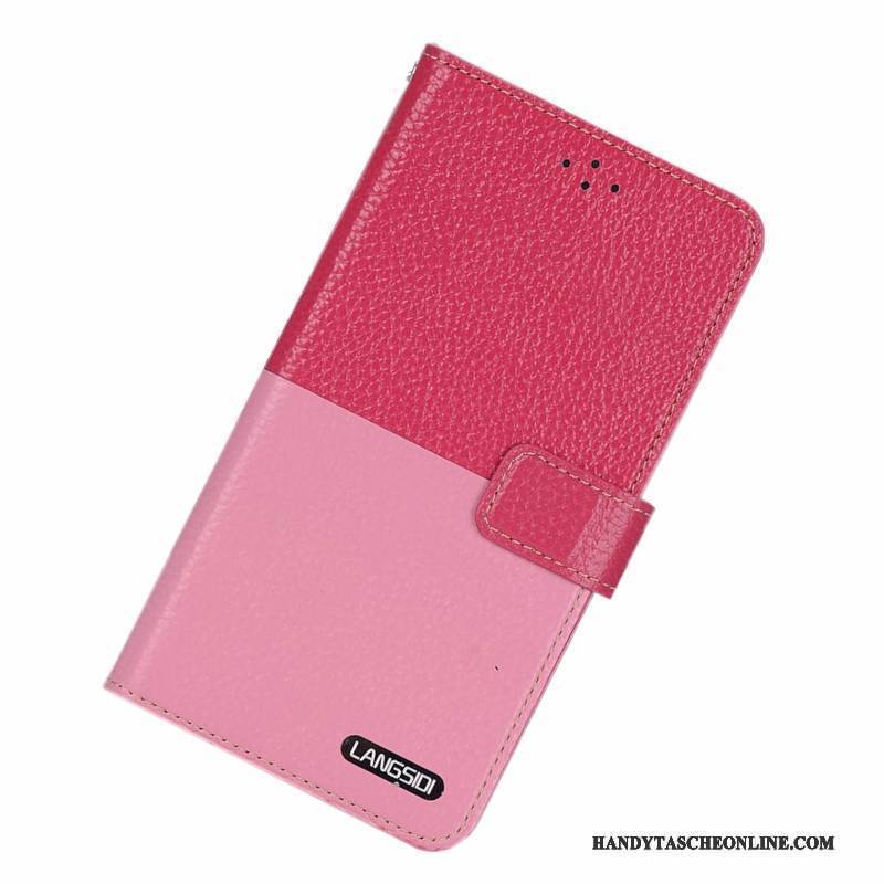 Hülle Htc One M7 Lederhülle Anti-sturz Einfach, Case Htc One M7 Schutz Handyhüllen Rosa