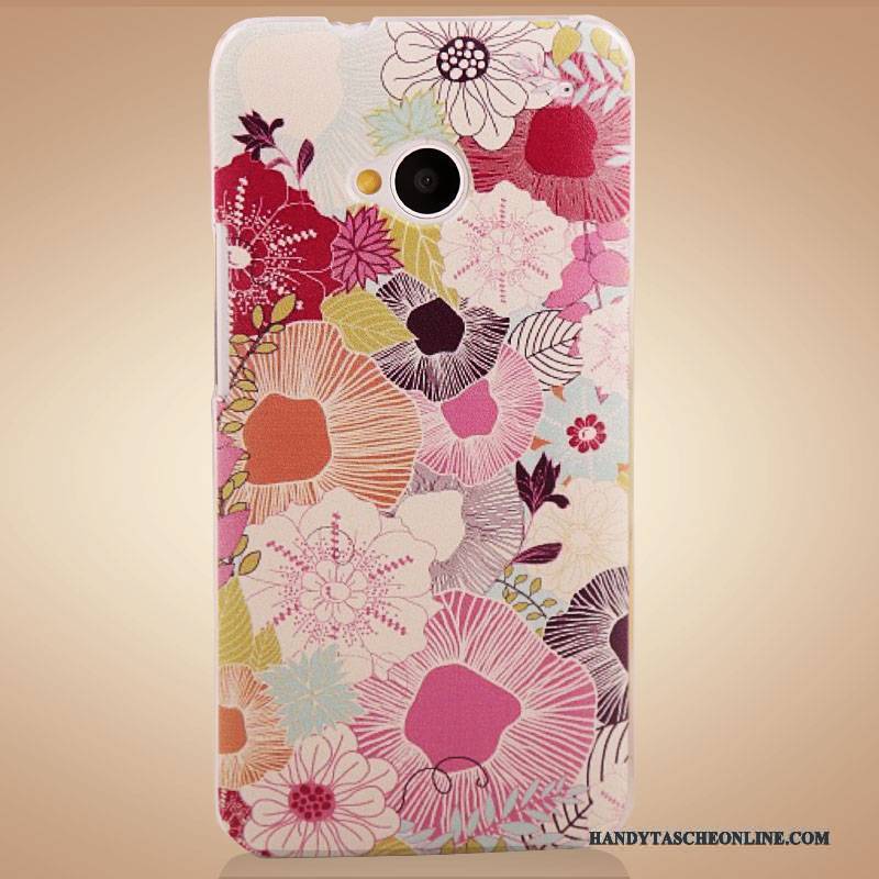 Hülle Htc One M7 Schutz Handyhüllen Zubehör, Case Htc One M7 Farbe Lila Blumen