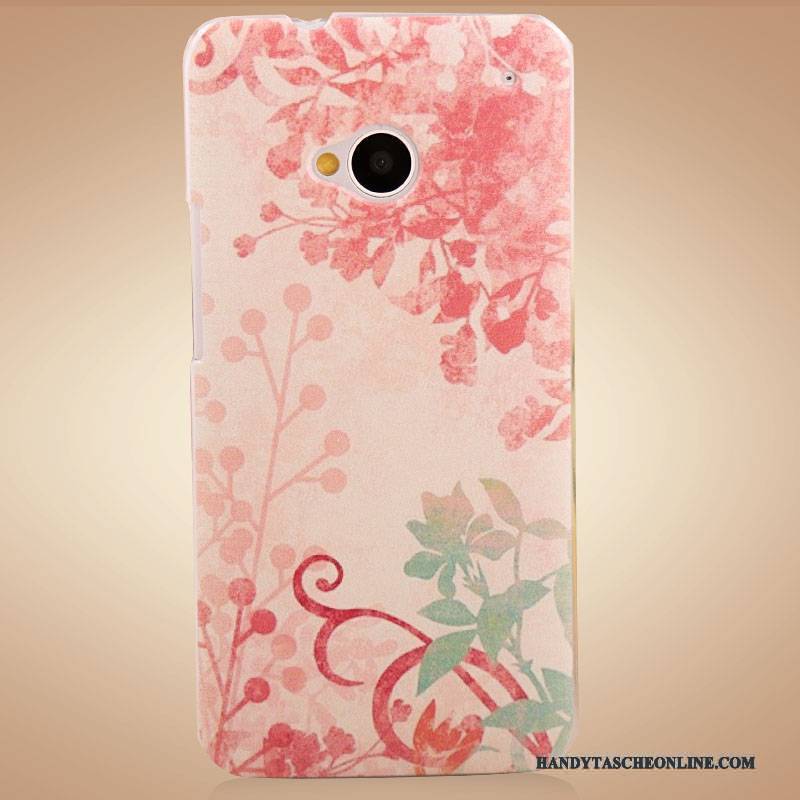 Hülle Htc One M7 Schutz Handyhüllen Zubehör, Case Htc One M7 Farbe Lila Blumen