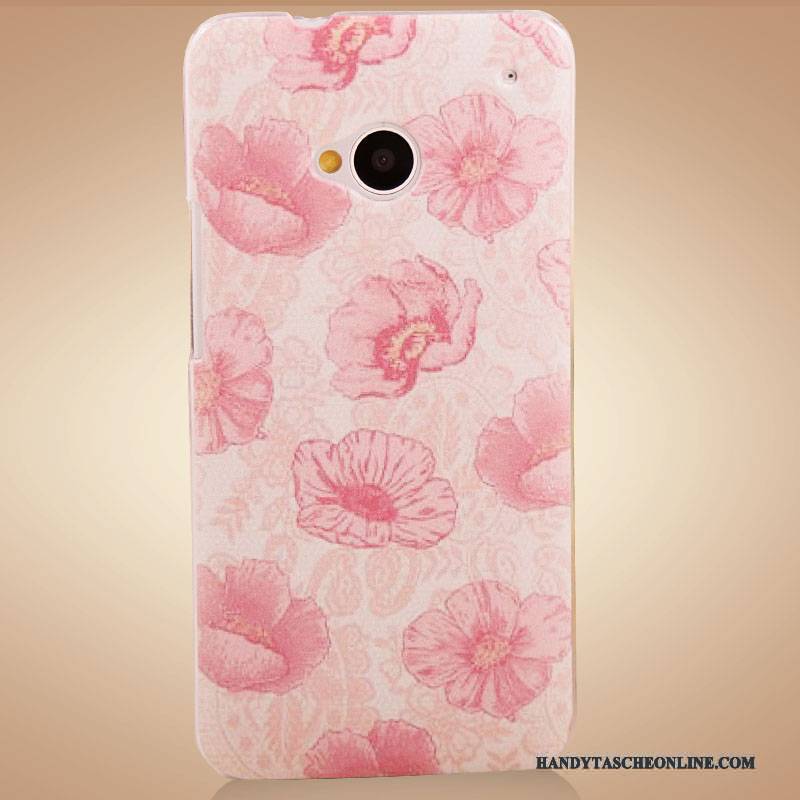 Hülle Htc One M7 Schutz Handyhüllen Zubehör, Case Htc One M7 Farbe Lila Blumen