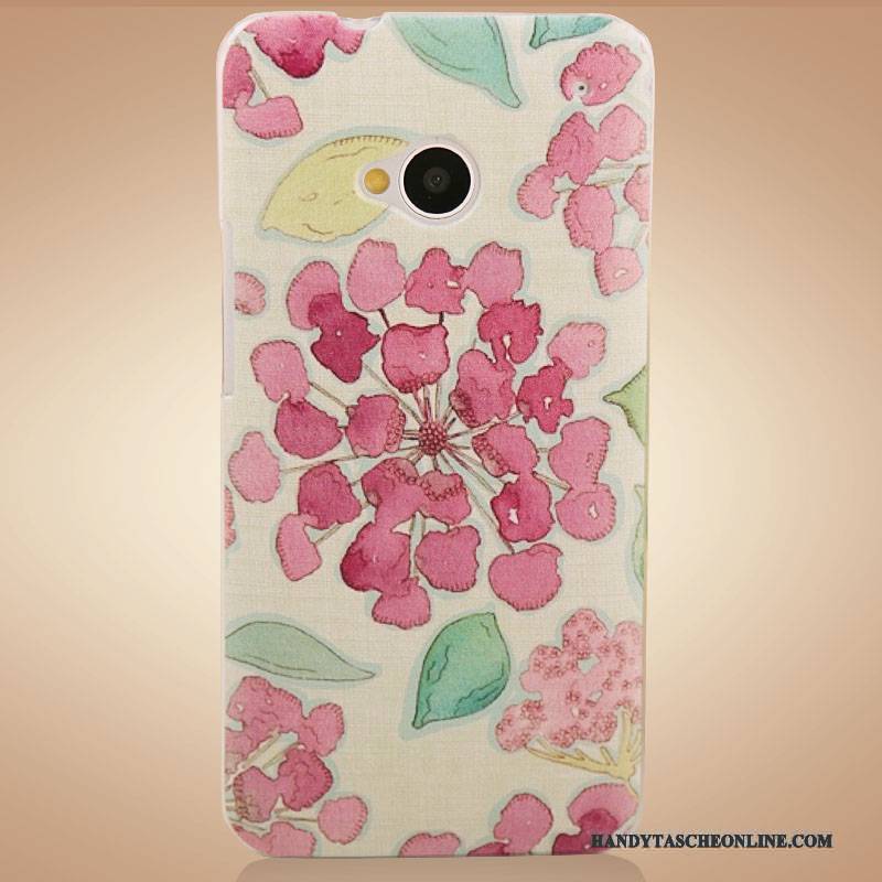 Hülle Htc One M7 Schutz Handyhüllen Zubehör, Case Htc One M7 Farbe Lila Blumen