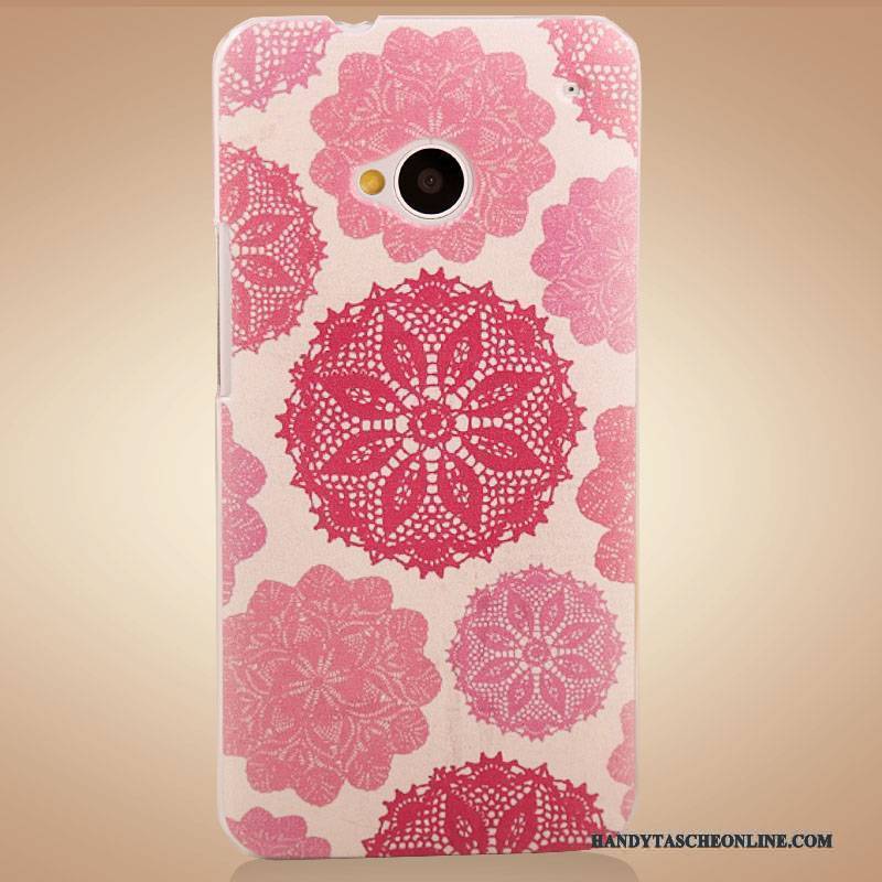 Hülle Htc One M7 Schutz Handyhüllen Zubehör, Case Htc One M7 Farbe Lila Blumen