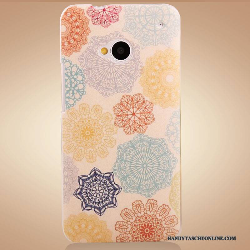 Hülle Htc One M7 Schutz Handyhüllen Zubehör, Case Htc One M7 Farbe Lila Blumen