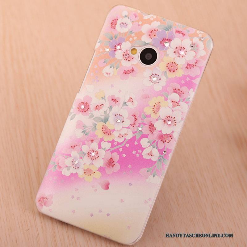 Hülle Htc One M7 Strass Rosa Handyhüllen, Case Htc One M7 Gemalt