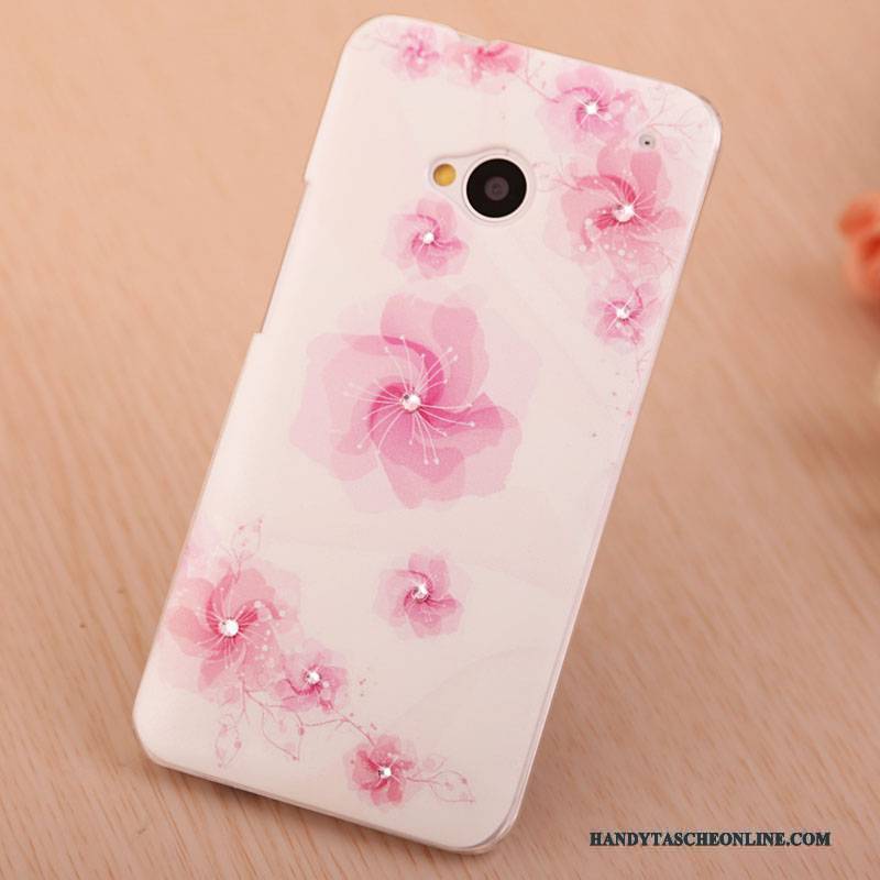 Hülle Htc One M7 Strass Rosa Handyhüllen, Case Htc One M7 Gemalt