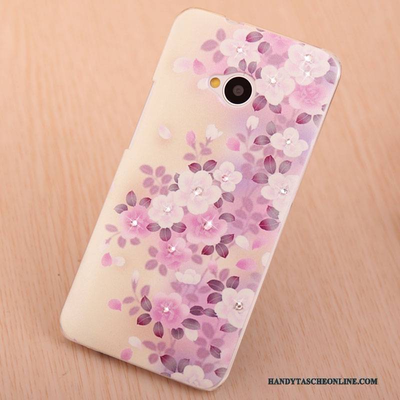 Hülle Htc One M7 Strass Rosa Handyhüllen, Case Htc One M7 Gemalt