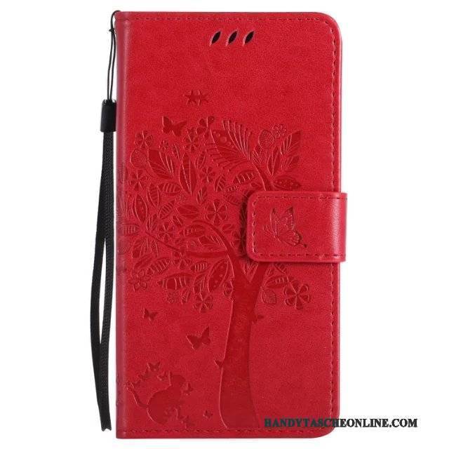 Hülle Htc One M8 Karikatur Handyhüllen Pulver, Case Htc One M8 Folio Rot Anti-sturz