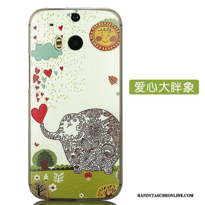 Hülle Htc One M8 Karikatur Zubehör Schwer, Case Htc One M8 Schutz Handyhüllen Weiß