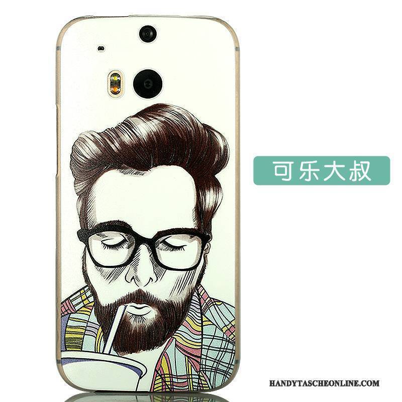 Hülle Htc One M8 Karikatur Zubehör Schwer, Case Htc One M8 Schutz Handyhüllen Weiß