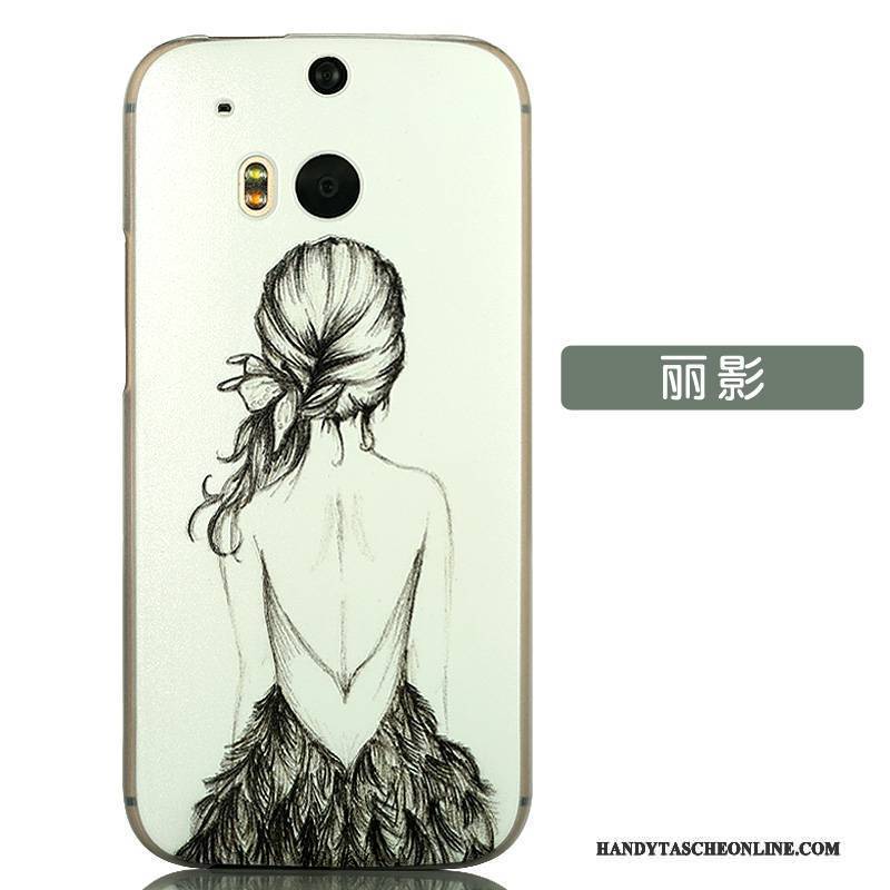 Hülle Htc One M8 Karikatur Zubehör Schwer, Case Htc One M8 Schutz Handyhüllen Weiß