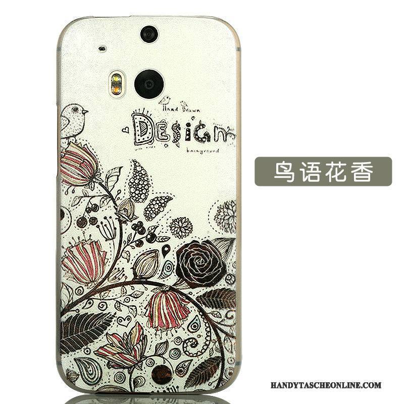 Hülle Htc One M8 Karikatur Zubehör Schwer, Case Htc One M8 Schutz Handyhüllen Weiß