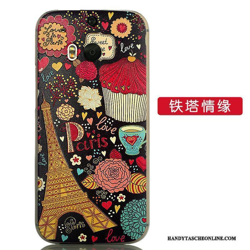 Hülle Htc One M8 Karikatur Zubehör Schwer, Case Htc One M8 Schutz Handyhüllen Weiß