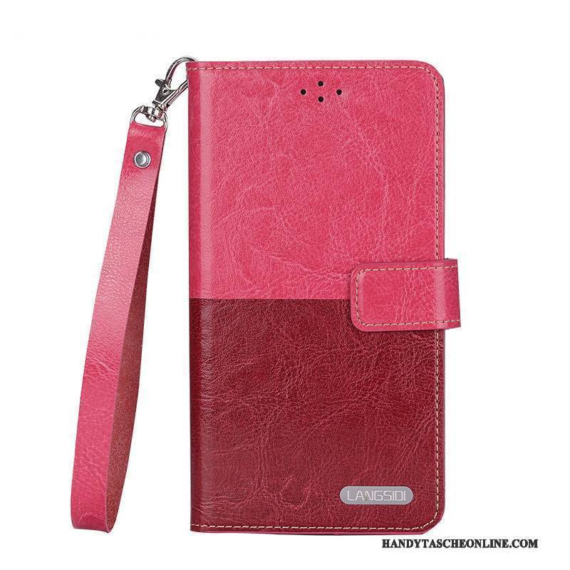 Hülle Htc One M8 Leder Einfach Handyhüllen, Case Htc One M8 Folio Rosa