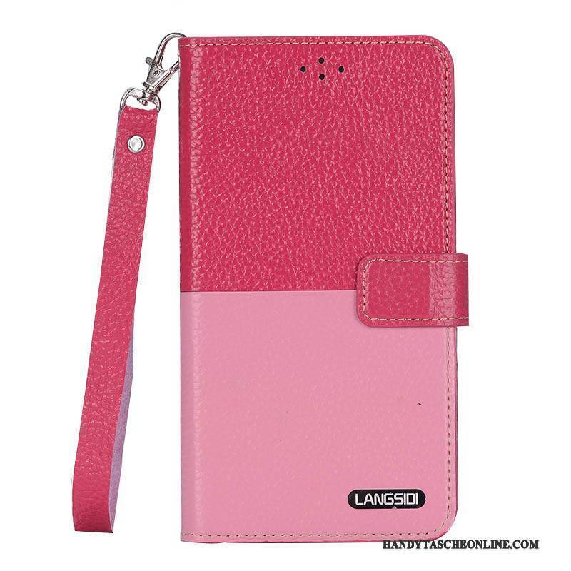 Hülle Htc One M8 Leder Einfach Handyhüllen, Case Htc One M8 Folio Rosa