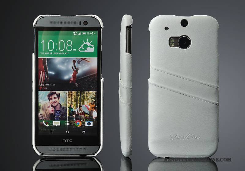 Hülle Htc One M8 Leder Handyhüllen Rot, Case Htc One M8 Schutz Hintere Abdeckung Trend