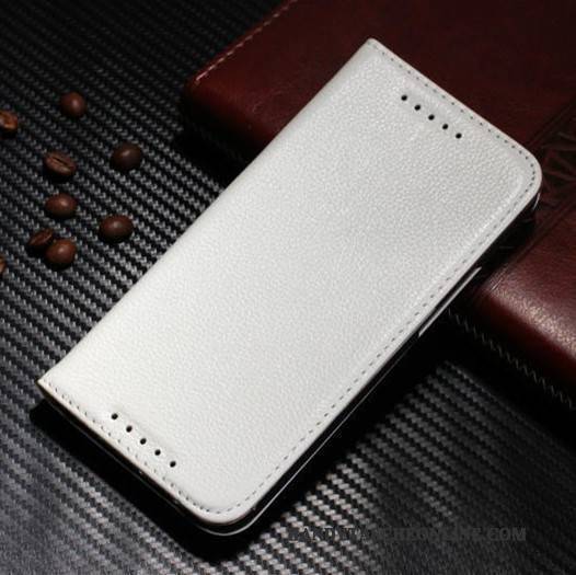 Hülle Htc One M8 Lederhülle Einfach Anti-sturz, Case Htc One M8 Leder Weiß Handyhüllen