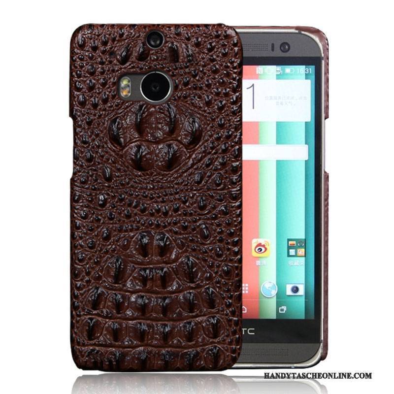 Hülle Htc One M8 Lederhülle Handyhüllen Anti-sturz, Case Htc One M8 Schutz Rot Lila