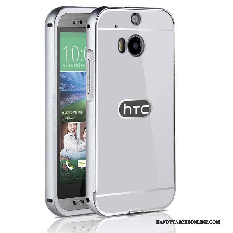 Hülle Htc One M8 Metall Handyhüllen Membran, Case Htc One M8 Schutz Temperieren Gold